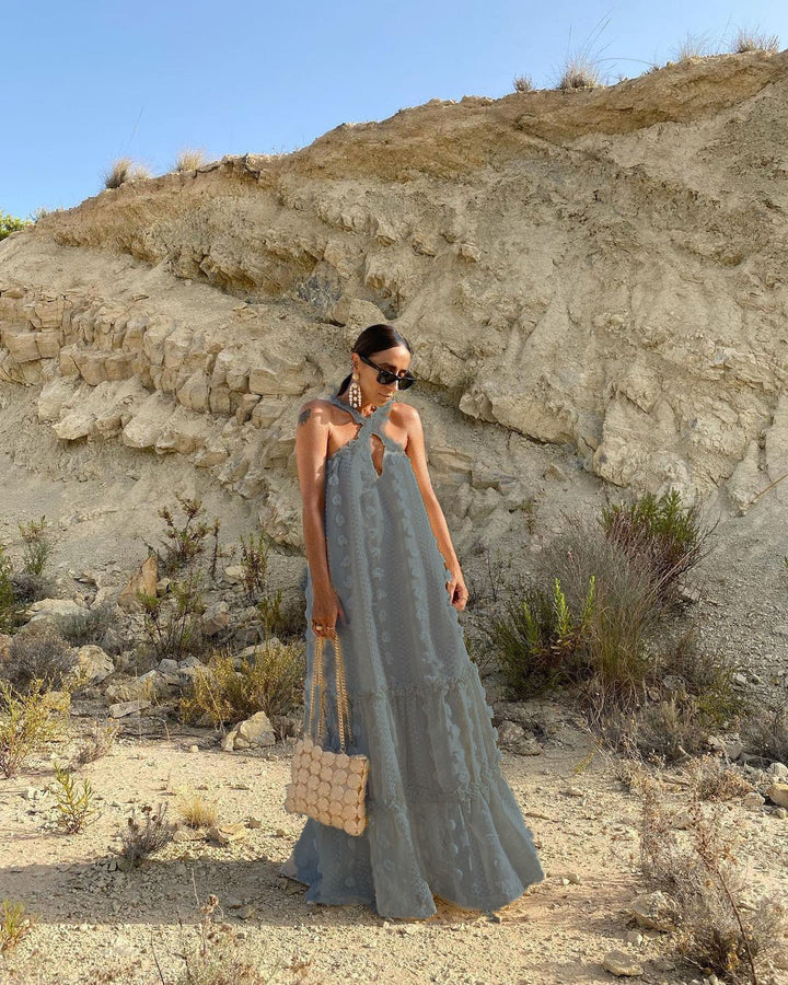 Damen luftiges Sommerkleid mit voluminösem Rock Drune
