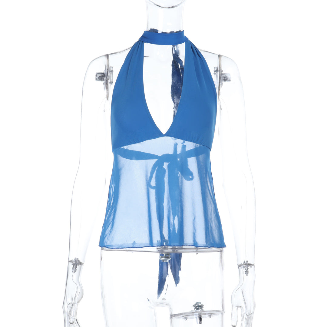 Damen Halterneck-Oberteil mit transparentem Design Drune