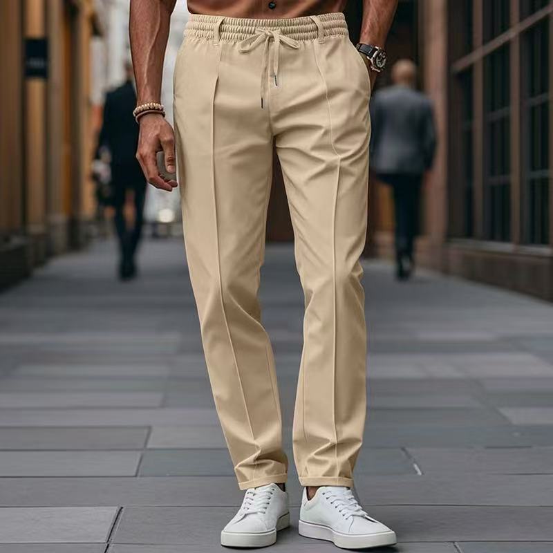 Herren elegante Freizeit-Hose mit elastischem Bund und seitlichen Eingrifftaschen Drune