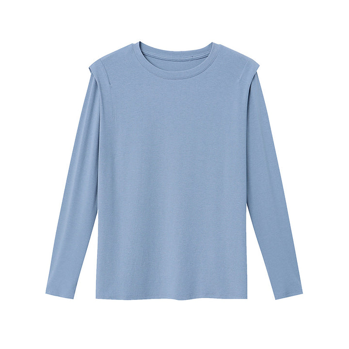 Damen modisches Langarmshirt mit feiner Struktur Drune