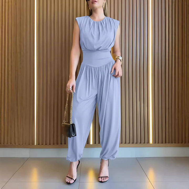 Damen modischer Jumpsuit mit elastischem Taillenbund und innovativem Schnitt Drune