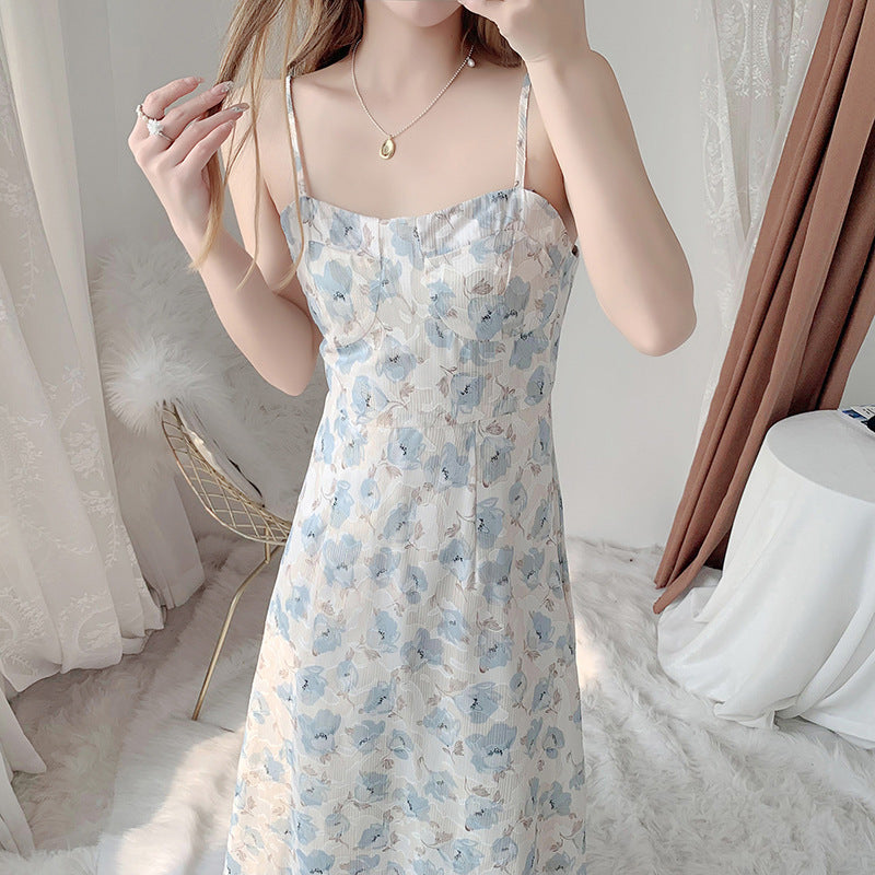 Damen Langärmliges Sommerkleid mit floralen Details Drune