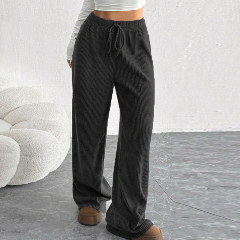 Damen weite Strick-Hosen mit elastischem Bund Drune