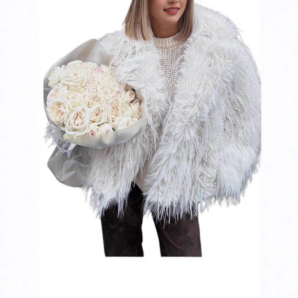 Damen Kunstpelzjacke im luxuriösen Design mit voluminösem Schnitt Drune