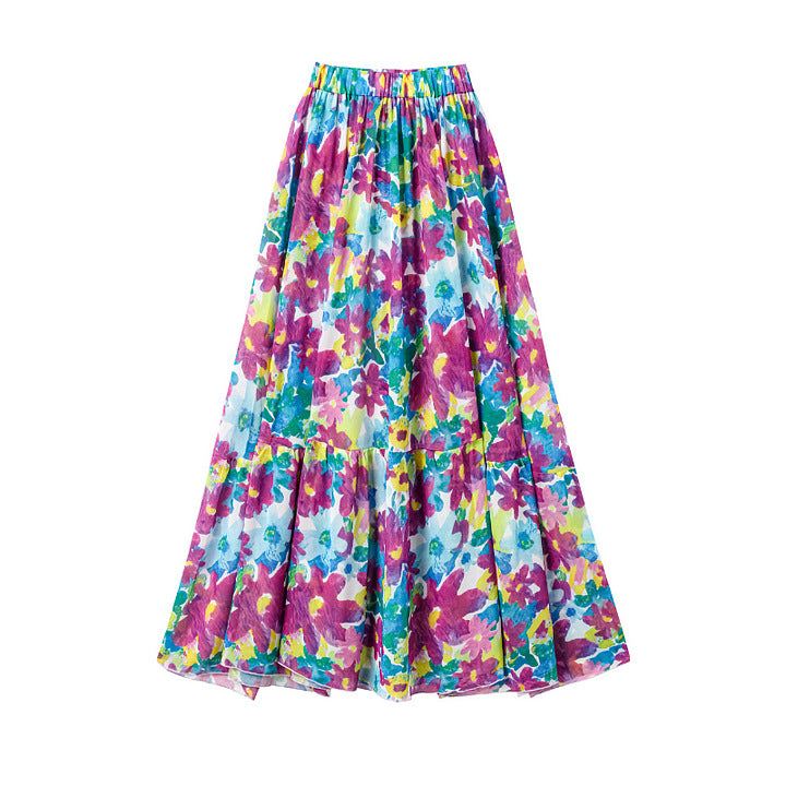 Damen Bikiniset mit voluminösen Rüschendetails und fließendem Maxi-Rock Drune