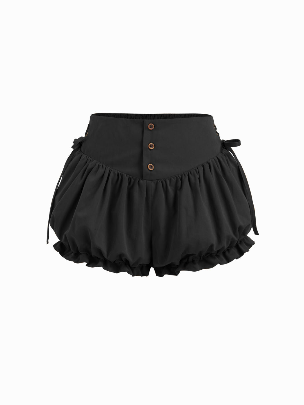 Damen modische Rüschen-Shorts mit hohen Bund und verstellbaren Kordeln Drune