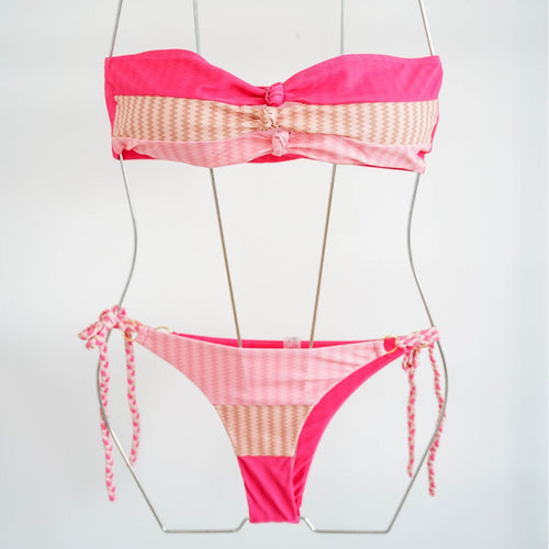 Damen Bandeau-Bikini mit raffinierten Knotendetails und verspieltem Design Drune