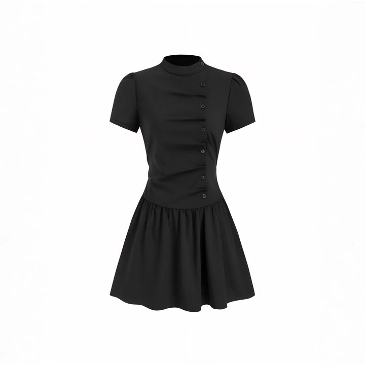 Damen Minikleid mit Knopfdetails und gerafftem Schnitt Drune