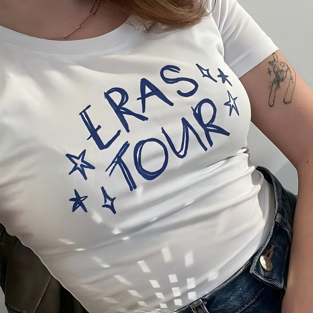 Damen Crop Top mit 90er Jahre Aufdruck Drune