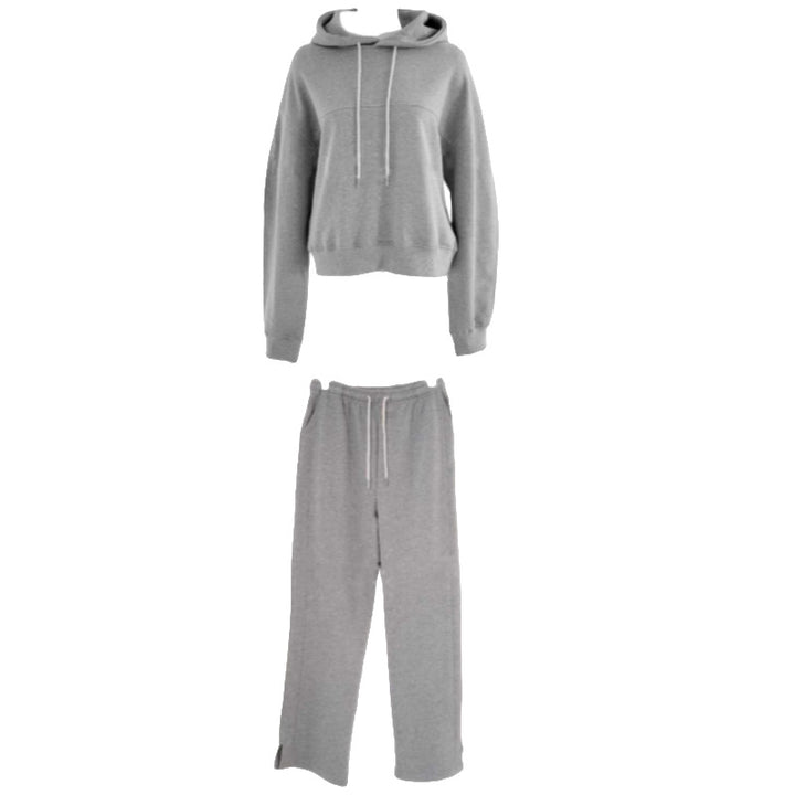Damen modisches Loungewear-Set mit cropped Kapuzenpullover und bequemen Pants Drune