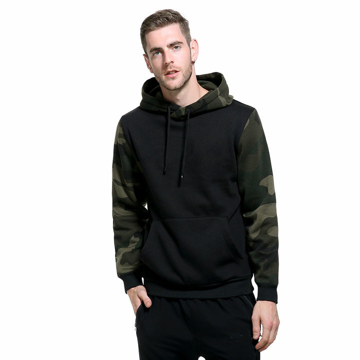 Herren Aktive Camouflage Pullover Hoodie mit Känguru Tasche Drune