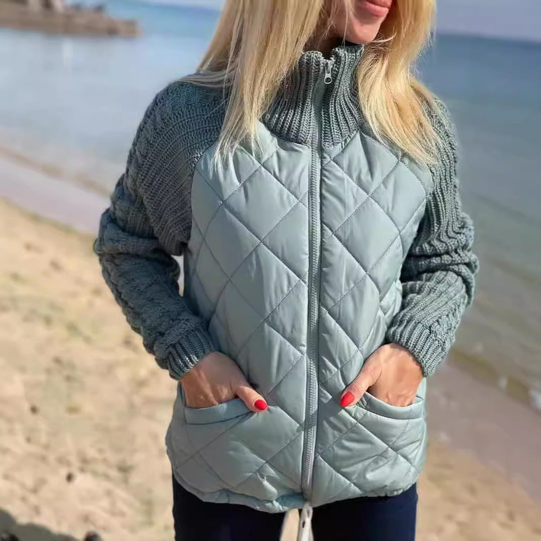 Damen Steppmantel mit wärmeisolierender Strickoberfläche Drune