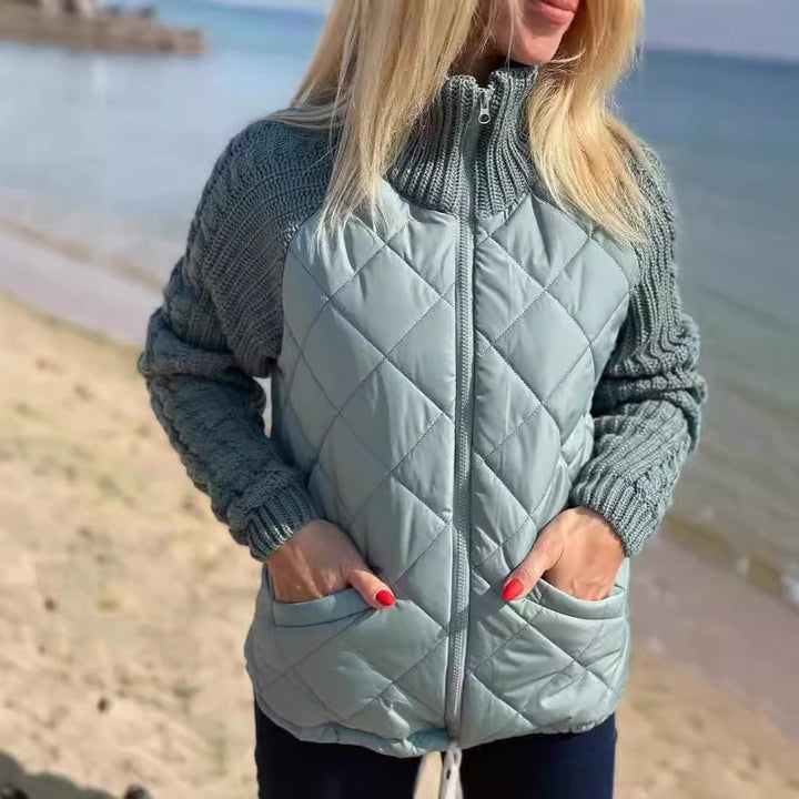 Damen Steppmantel mit wärmeisolierender Strickoberfläche Drune