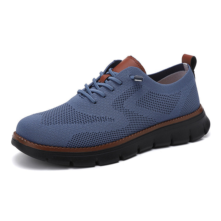 Damen nan gestrickter Derby-Sneaker mit flexibler Rillenlaufsohle und gepolstertem Komfortfußbett Drune