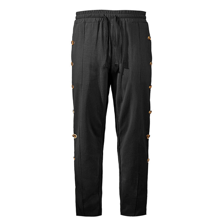 Herren modische Designerhose mit Knopfleiste und verstellbarem Bund Drune