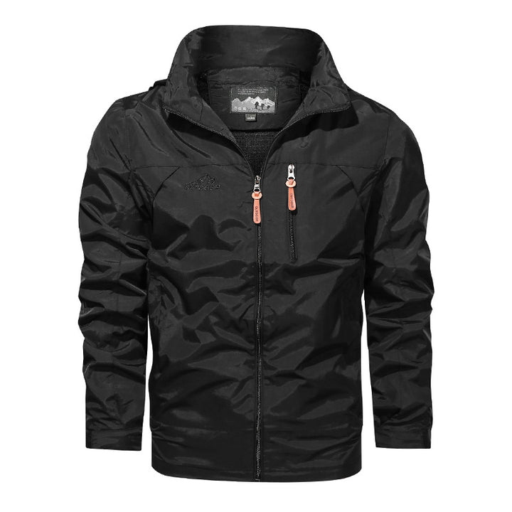 Herren nan leichte wasserabweisende Softshell Outdoorjacke mit Kapuze Brusttasche Drune