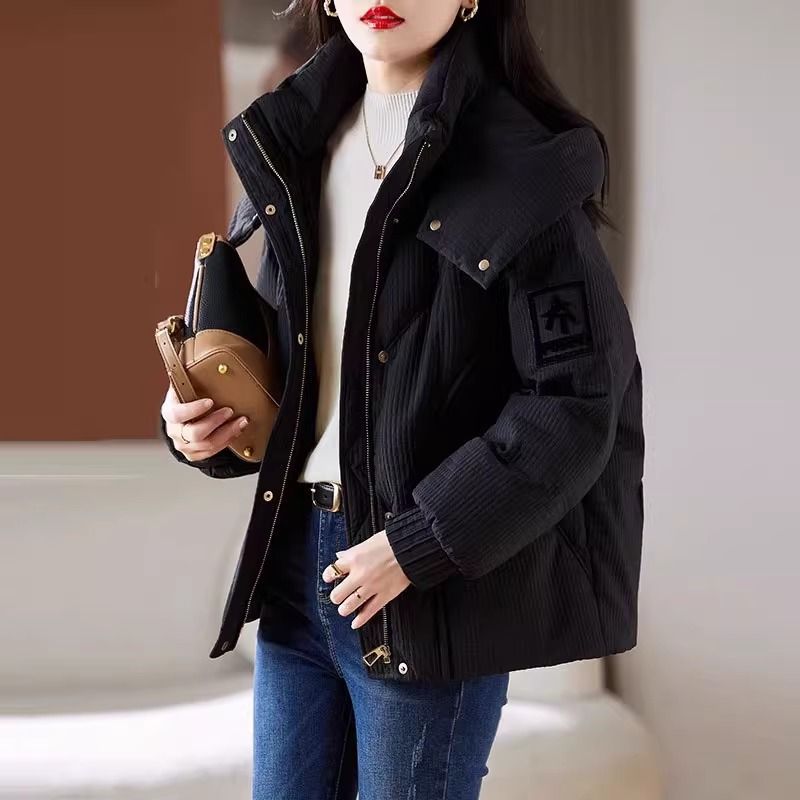 Damen oversized Steppjacke mit praktischem Kapuzen-Design Drune