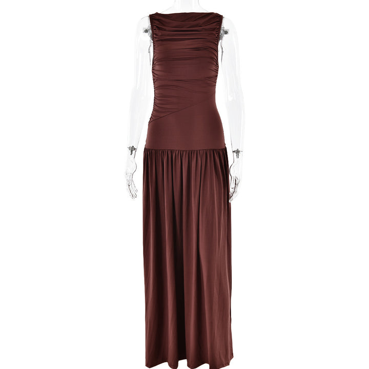 Damen Elegantes Maxikleid mit raffiniertem Rüschendesign Drune