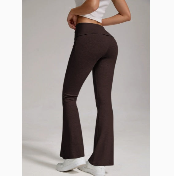 Damen nan hochgeschnittene Stretch-Flare-Yogahose mit formendem Bund Drune
