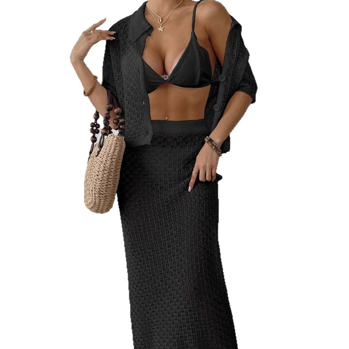 Damen elegantes Häkel-Kimono-Set Drune
