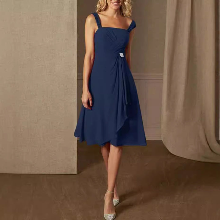 Damen festliches Maxikleid mit einem eleganten Wickeldesign und transparenter Ärmeln Drune