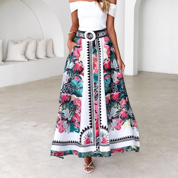 Damen Maxirock mit floralem Muster Drune