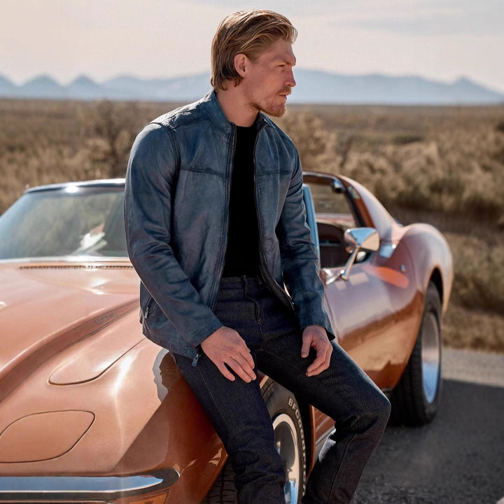 Herren Lederjacke im klassischem Design mit praktischen Taschen Drune