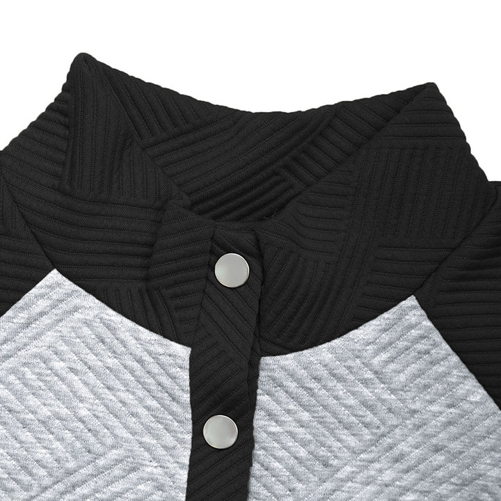 Damen Freizeitpullover mit strukturiertem Design und Knopfleiste Drune