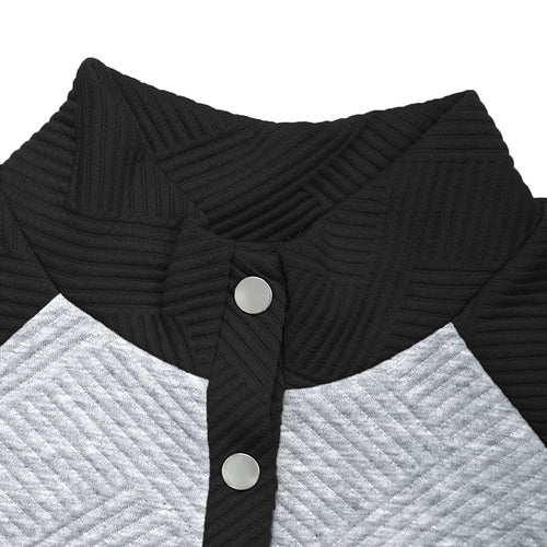 Damen Freizeitpullover mit strukturiertem Design und Knopfleiste Drune