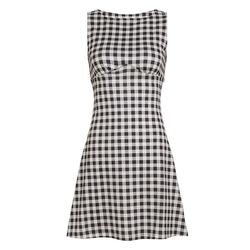 Damen Vichy-Kleid mit femininen Rüschen und schmeichelndem Schnitt Drune