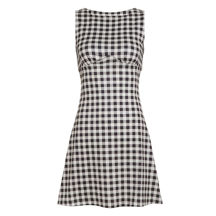Damen Vichy-Kleid mit femininen Rüschen und schmeichelndem Schnitt Drune