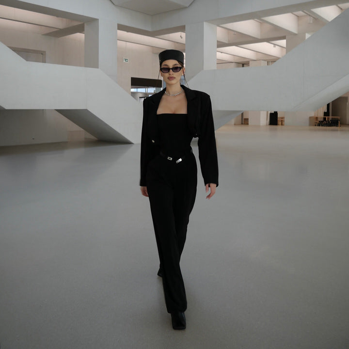Damen Eleganter Jumpsuit mit figurbetontem Schnitt und modischen Details Drune