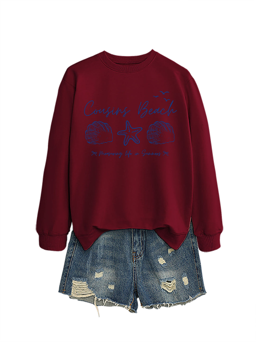 Damen Sweatshirt mit maritimem Motiv und bequemen Schnitt Drune