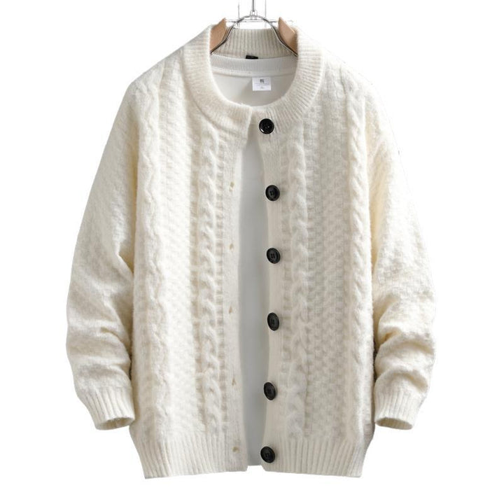 Damen Strickjacke mit strukturiertem Zopfmuster und durchgehenden Knöpfen Drune