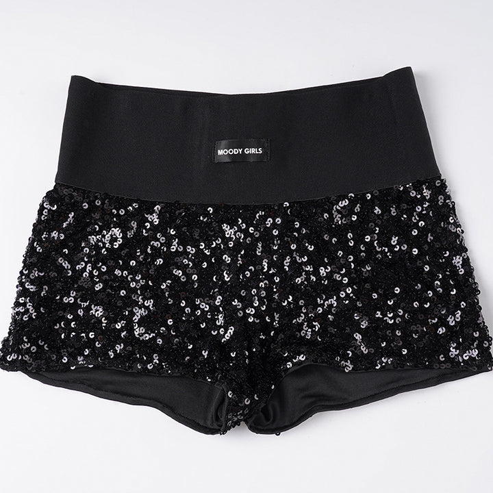 Damen Glitzerndes Minikleid mit Leopardenmuster und Spaghettiträgern Drune