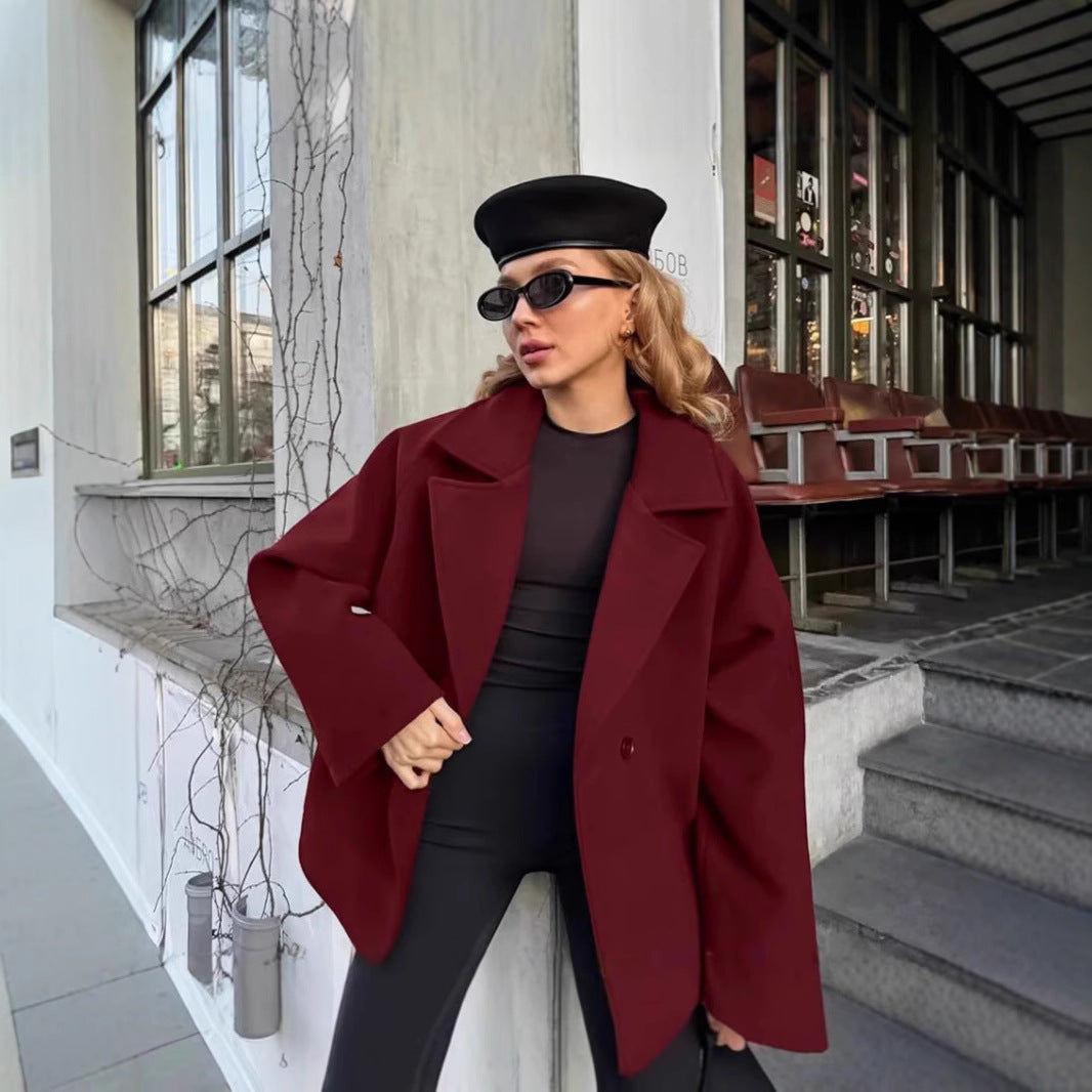 Damen Modische Wickeljacke aus hochwertigem Material mit taillierbarem Gürtel Drune