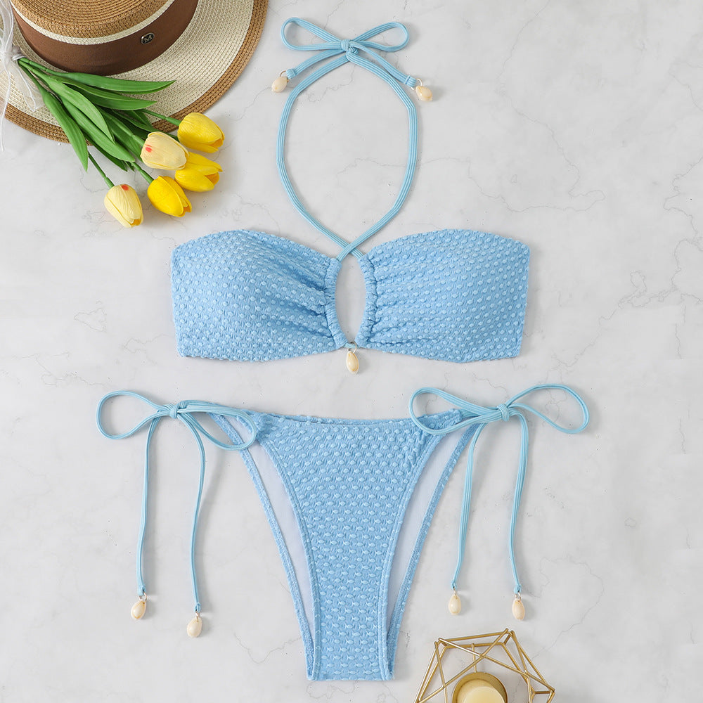 Damen Bikini-Set mit innovativem Bindemuster und modischem Cut-Out Drune
