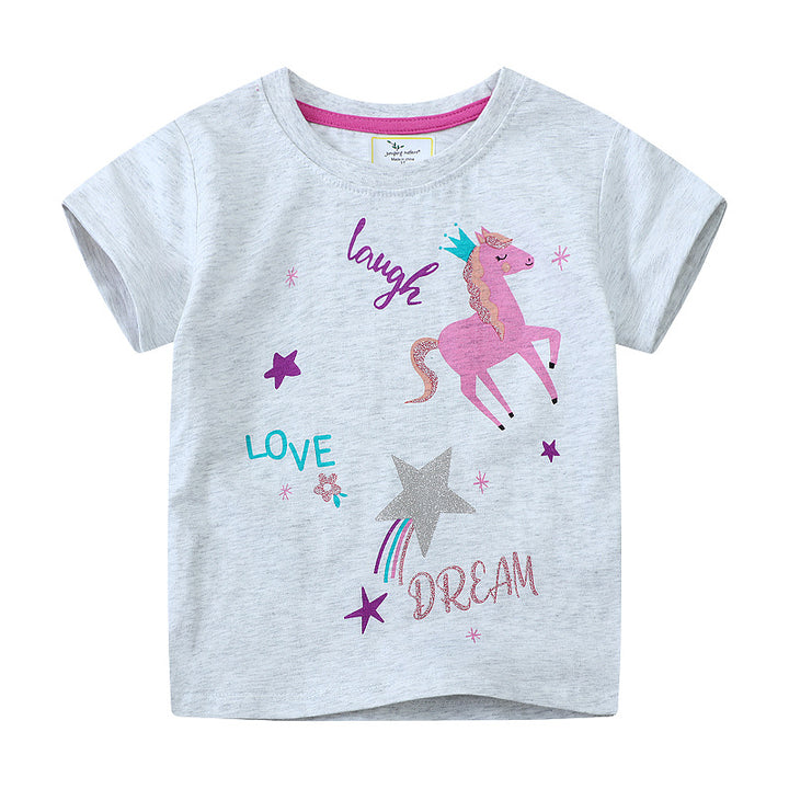 Mädchen T-Shirt mit buntem Einhorn-Design und inspirierendem Schriftzug Drune