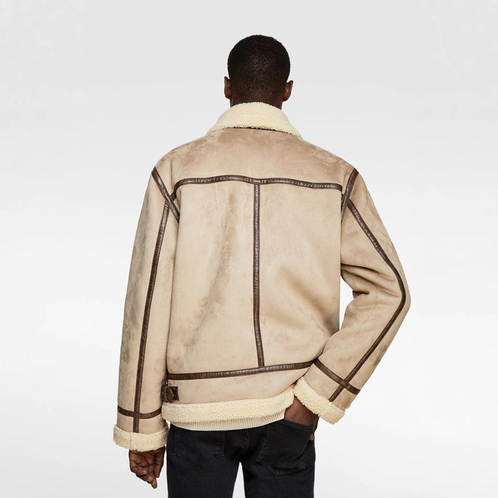 Damen lässige Shearlingjacke mit hochwertigem Obermaterial und komfortablem Innenfutter Drune
