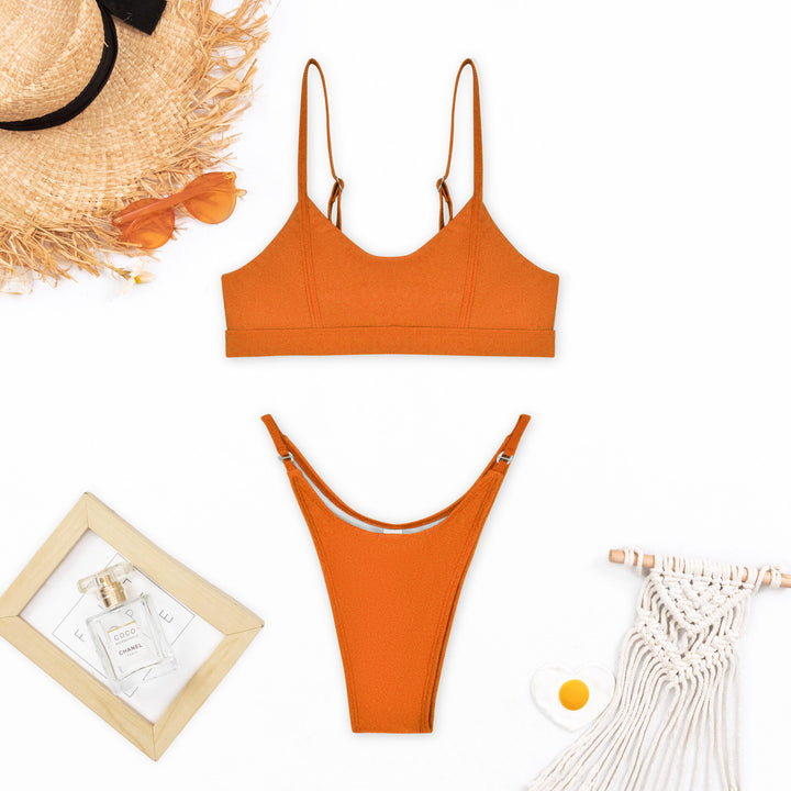 Damen Sportlicher Bikini mit femininen Trägern Drune