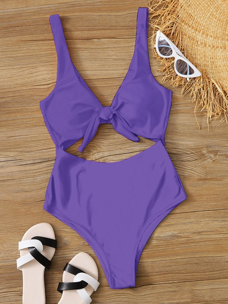Damen Triangel-Bikini-Set mit verstellbarem Knotendesign Drune