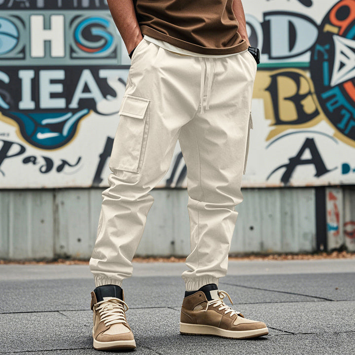 Herren Cargo-Hose mit praktischen Seitentaschen und elastischem Bund Drune