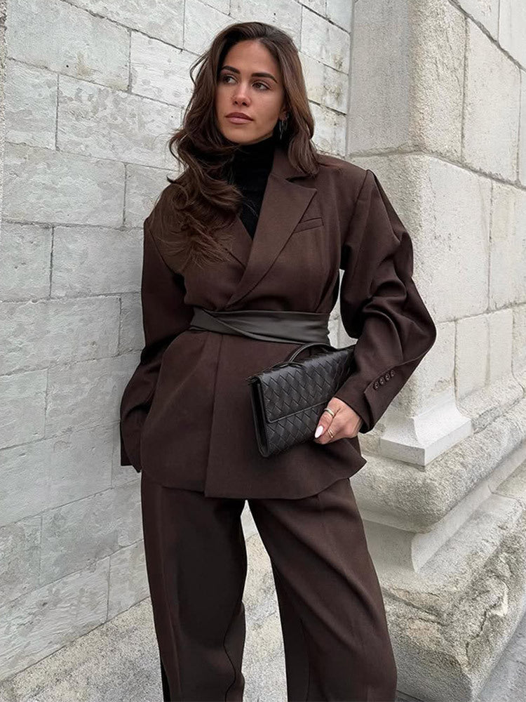 Damen elegantes Blazer Outfit Drune
