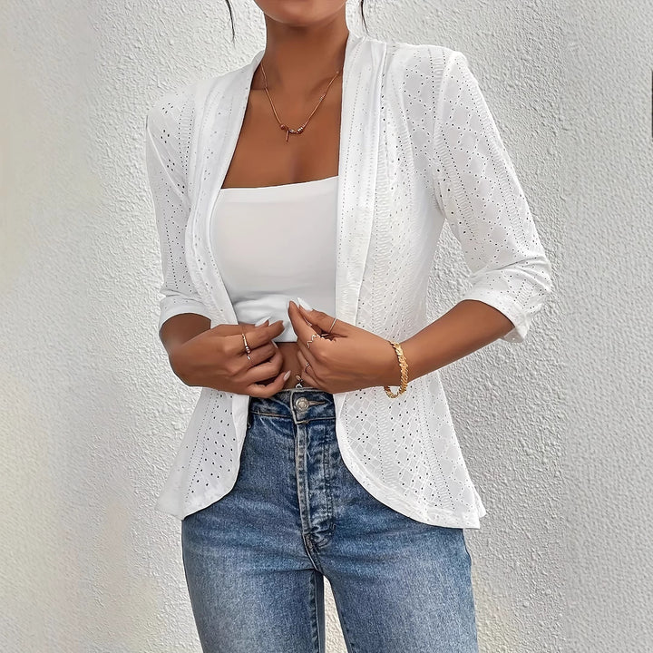 Leichter Blazer mit Lochmuster für Damen Drune