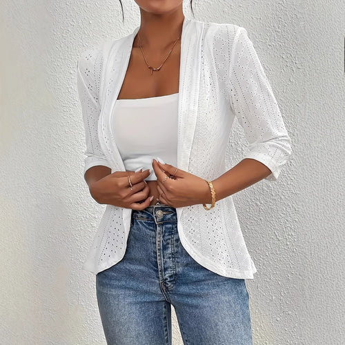 Leichter Blazer mit Lochmuster für Damen Drune