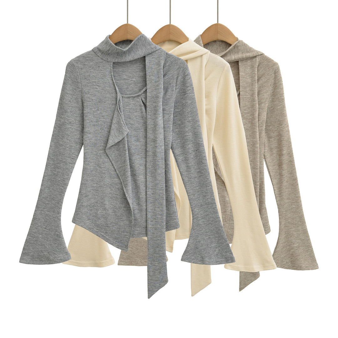 Damen modische Wickeljacke mit Schalkragen Drune
