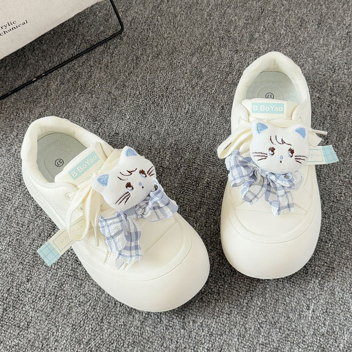 Damen Sportliche Sneaker mit verspieltem Katzenmotiv und weich gepolsterter Sohle Drune