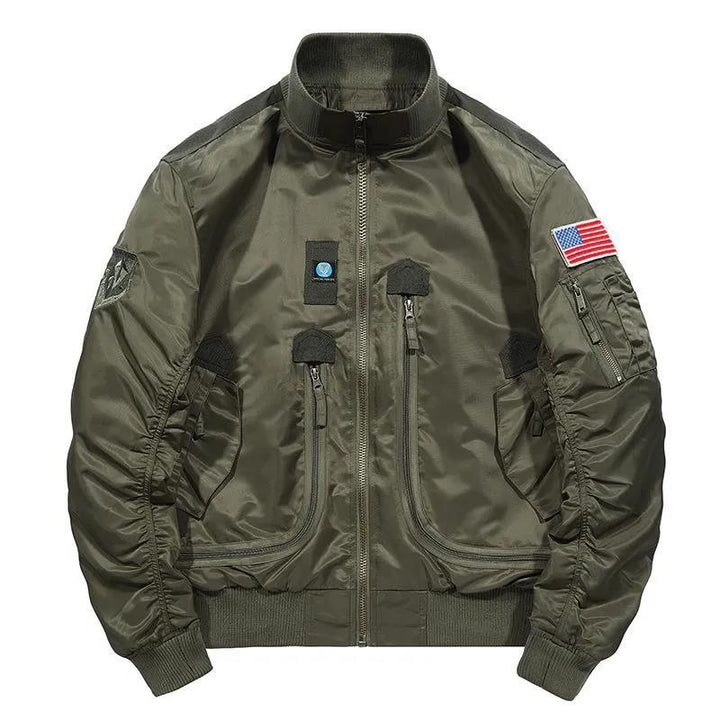 Herren nan klassische Bomberjacke im Fliegerstil mit Thermofutter Utility-Taschen und Rippbündchen Drune