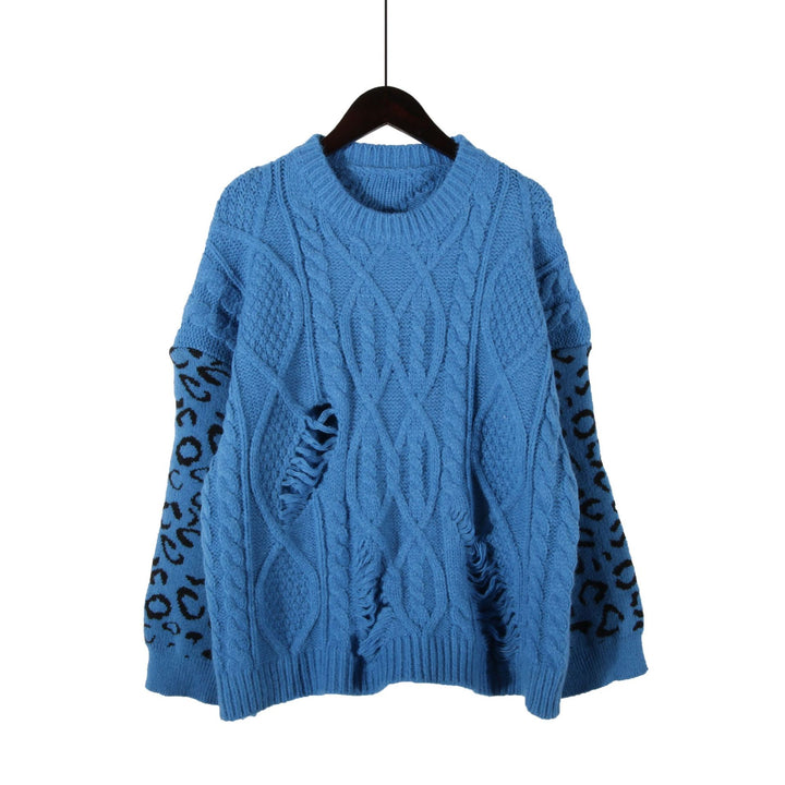 Damen lässiger Strickpullover mit modernem Muster und einzigartigen Details Drune