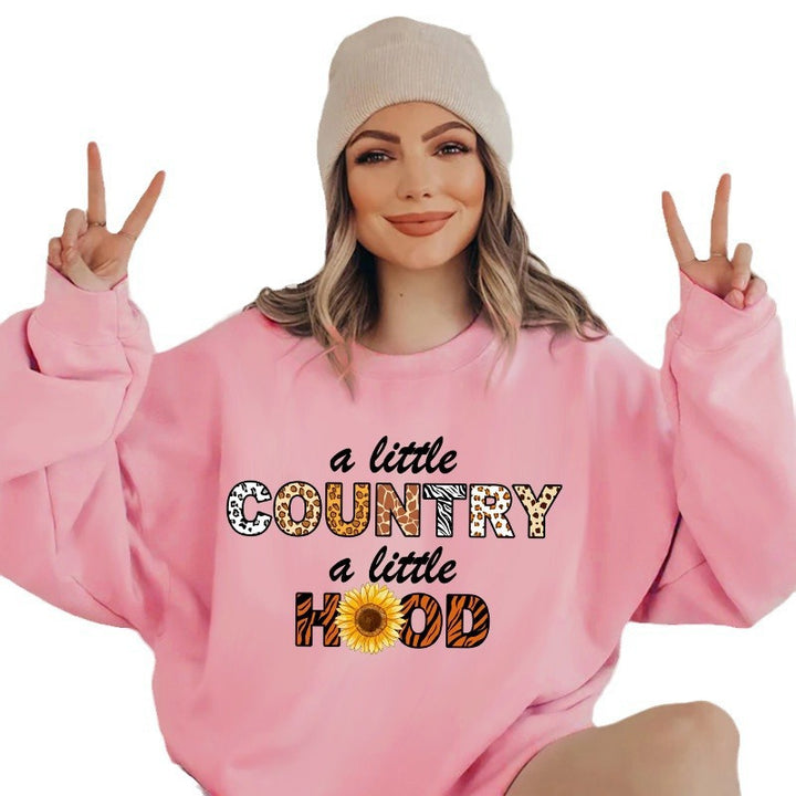 Damen Sweatshirt mit lässigem Statement-Print und weiten Ärmeln Drune
